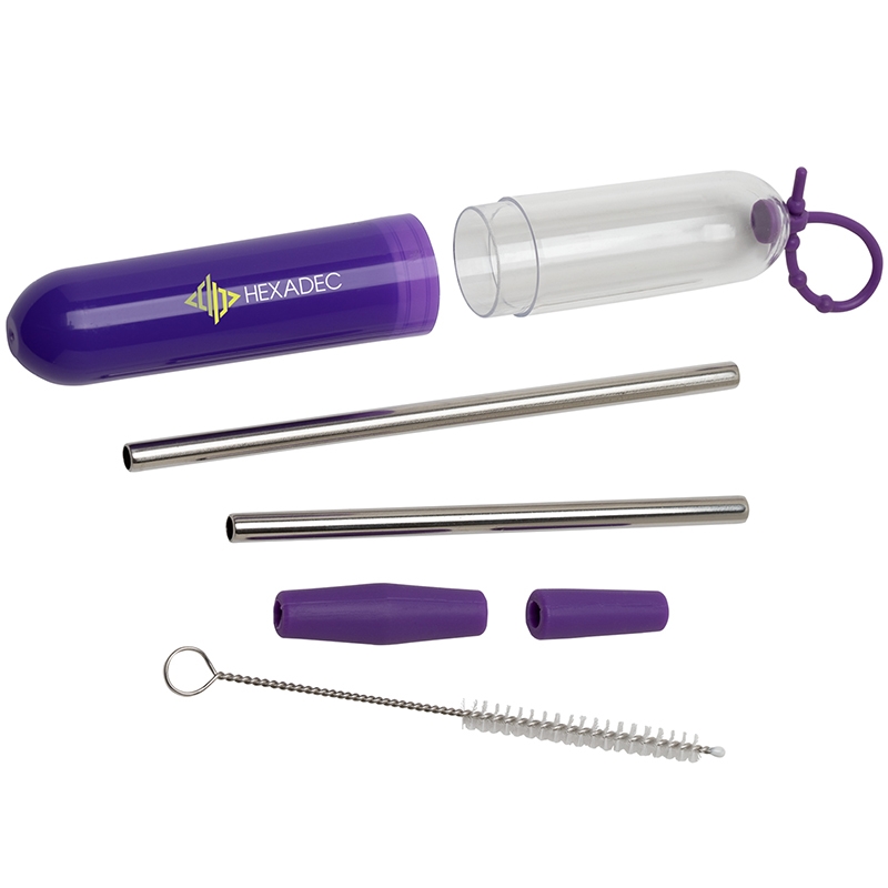 Paloma 5-Piece Stainless Steel Straw Set 12