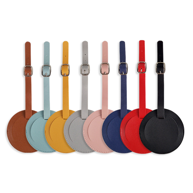 Round PU Leather Luggage Tag 1