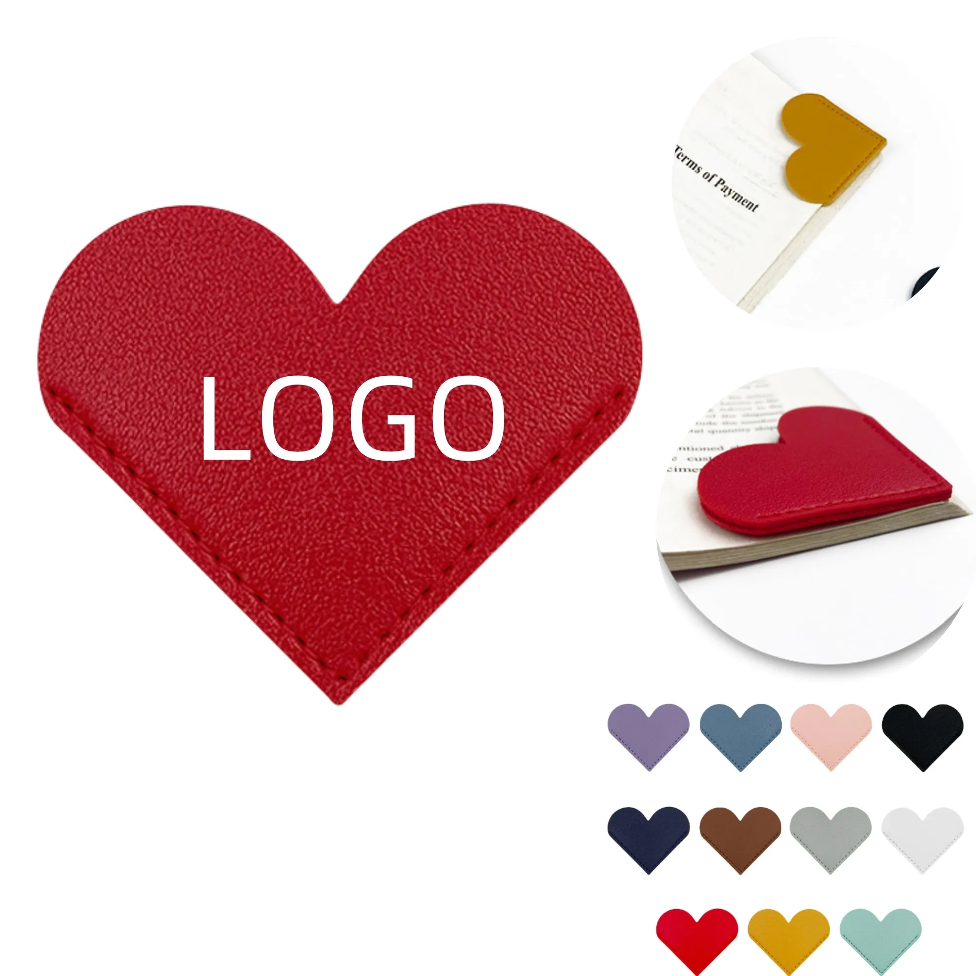 PU Leather DIY Bookmark Heart Shape