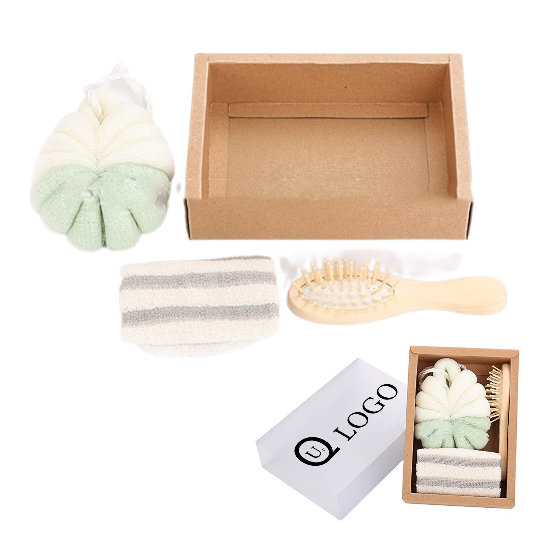 Bath Sponge Brush Set