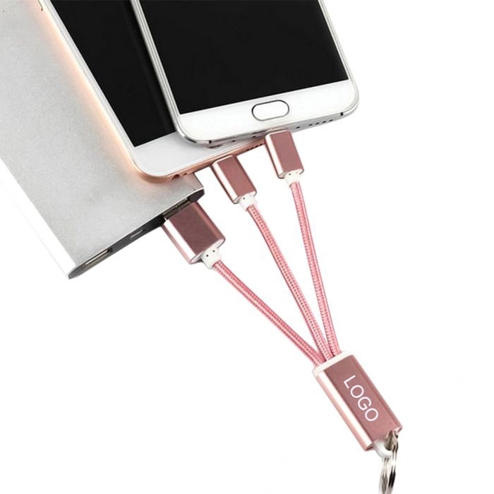 Metal 2-in-1 Charging Cable w/Keychain 3