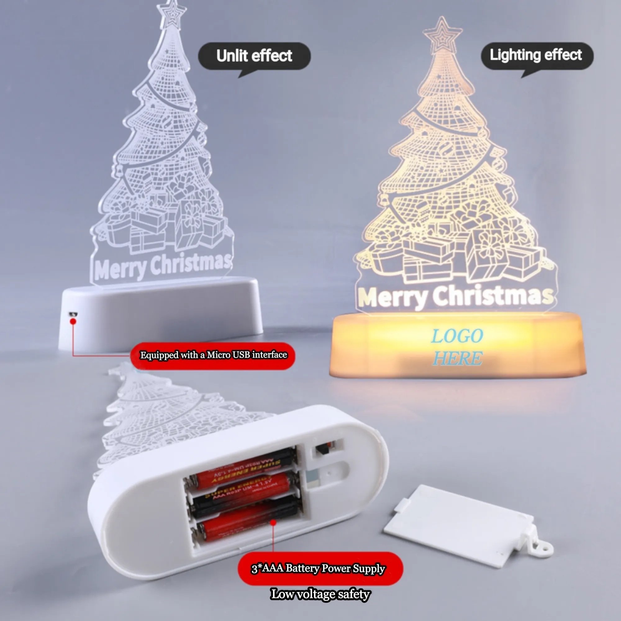 Warm White Christmas LED Night Light 6