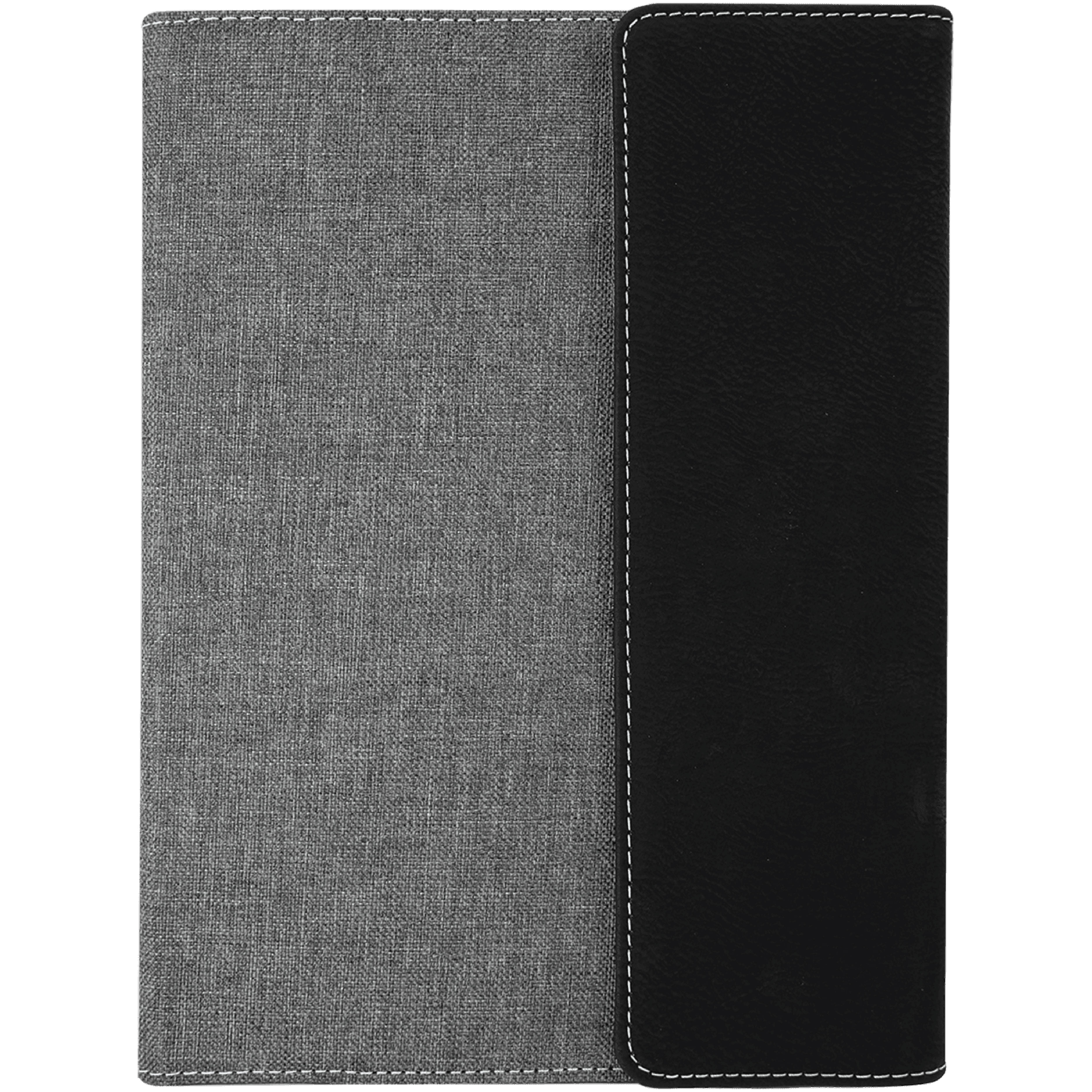7" x 9" Black & Silver Leatherette & Gray Canvas Portfolio 8