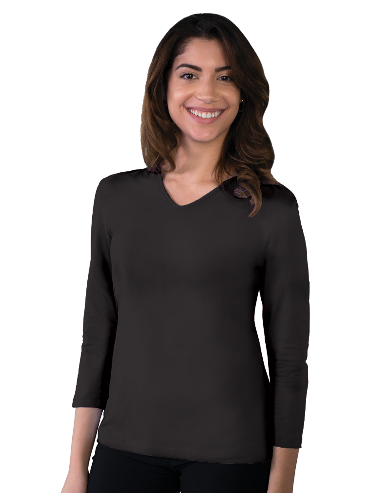 Blue Generation - Women's Pocketless 3/4-Sleeve V-Neck Tee 1