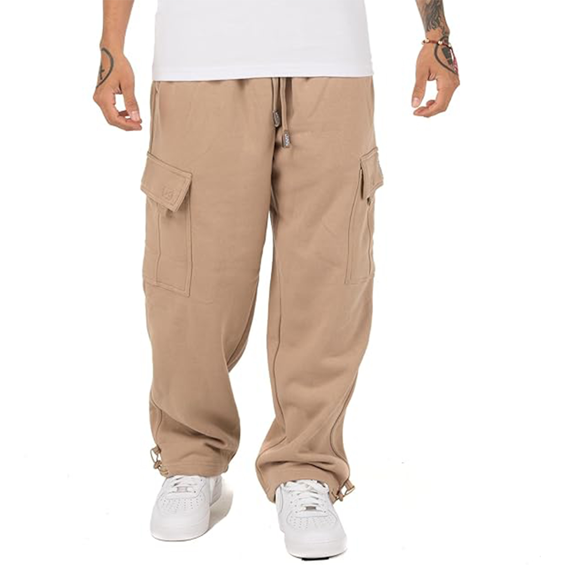 Men Heavyweight Fleece Cargo Pants 4