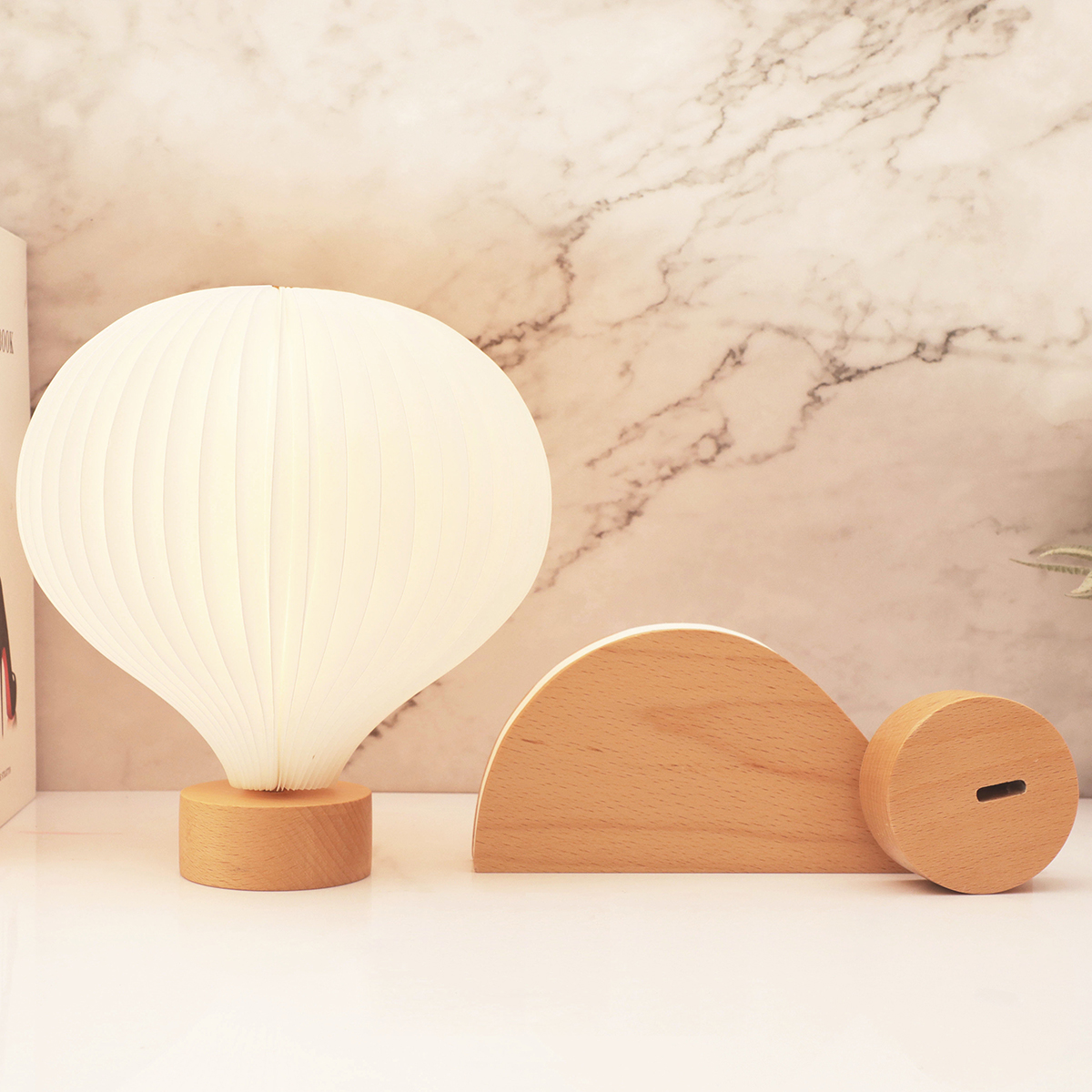 360 Degree Foldable Hot Air Balloon Paper Lamp with Built In 1200mAh Rechargeable Battery 7