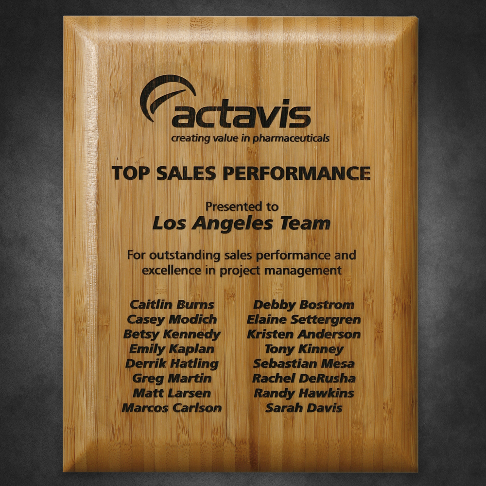 Bamboo Laser Plaque 8