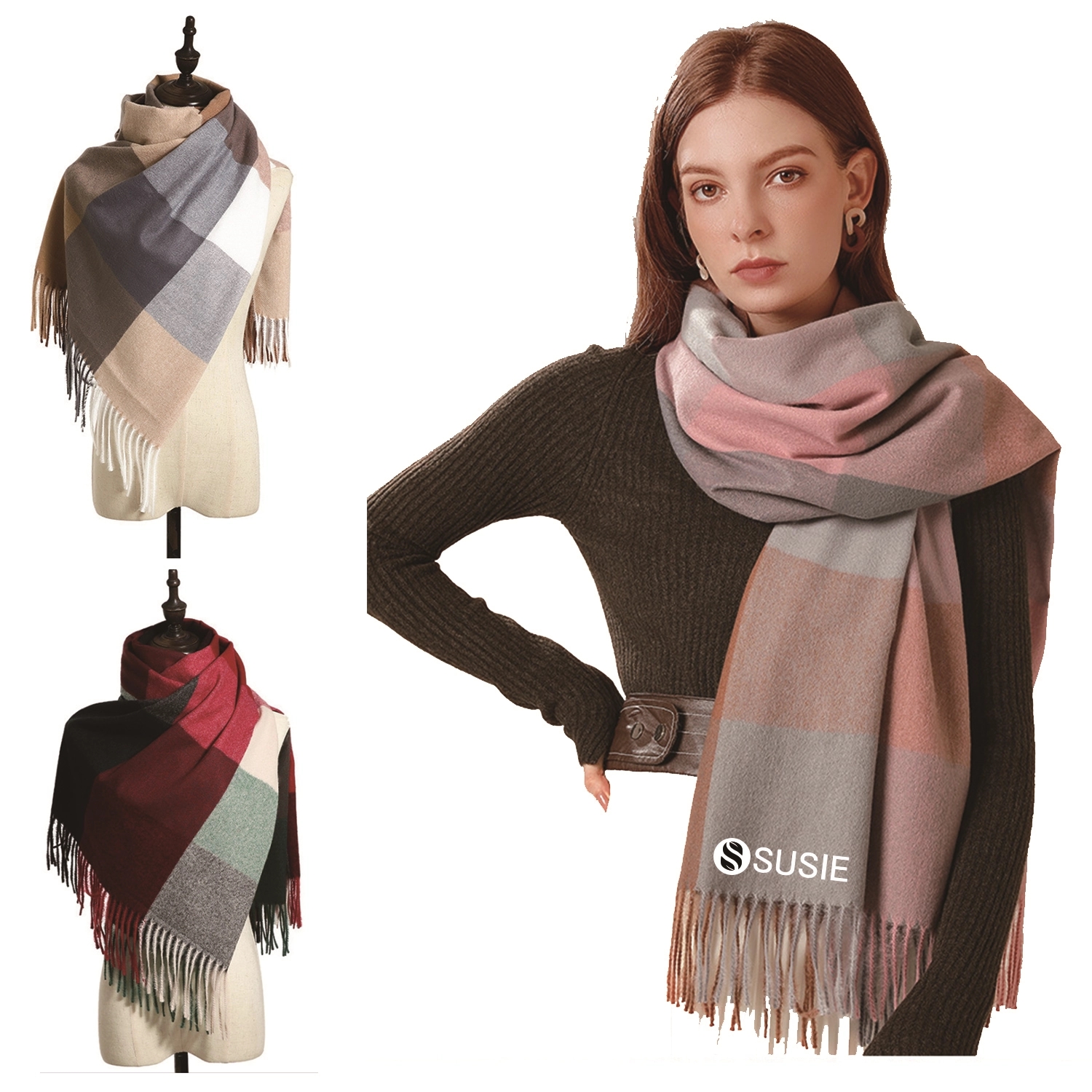Women Cashmere Feel Scarf 1