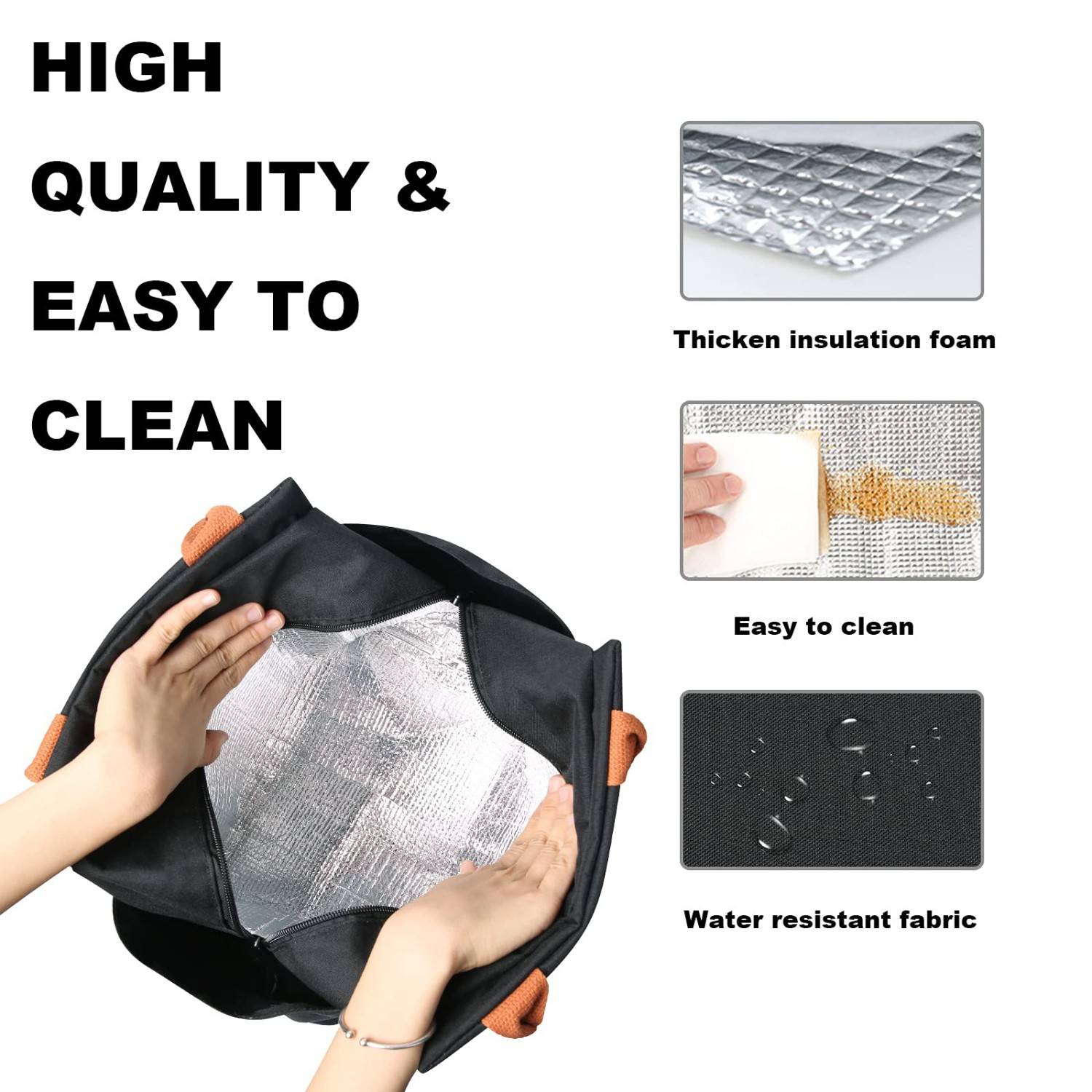 10L Leakproof Oxford Insulated Cooler Lunch Bag w/ Pockets 14