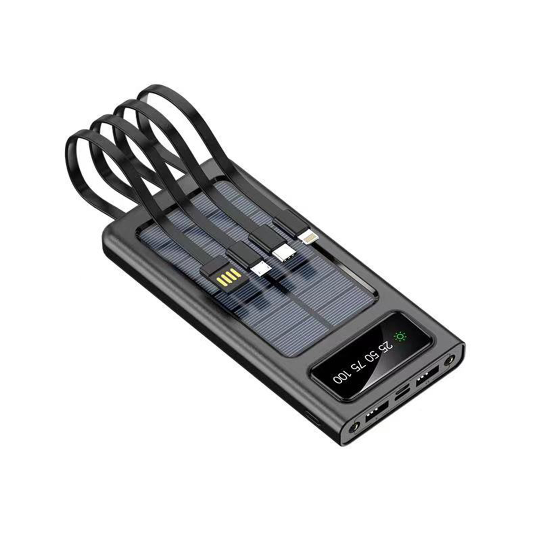 Solar Power Bank with Data Cables 2