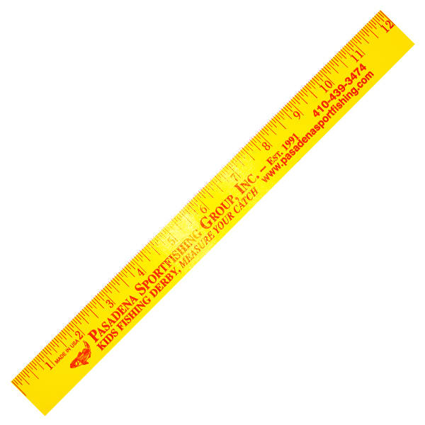 12" Fluorescent Wood Ruler - English Scale 9