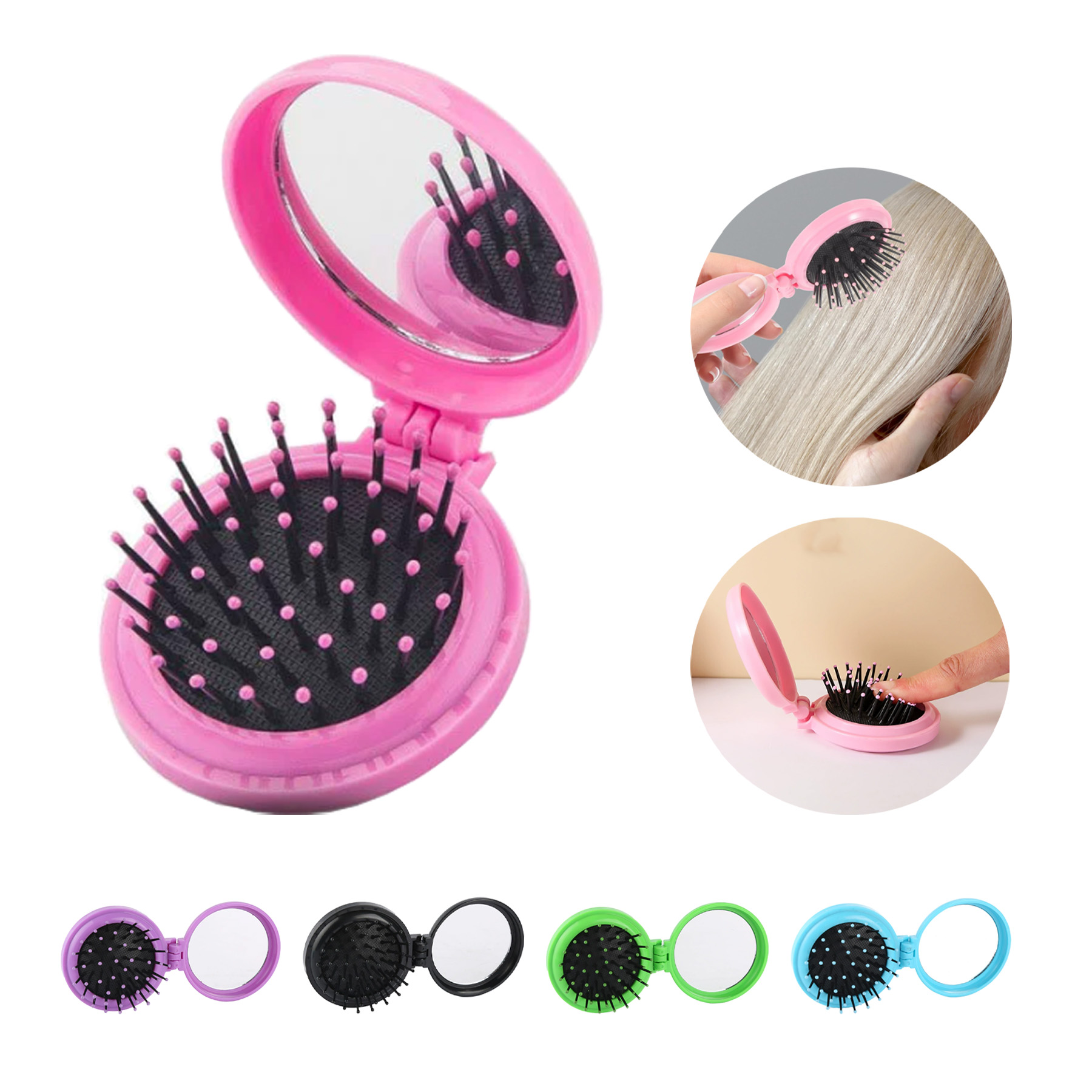 Portable Folding Comb with Makeup Mirror 2