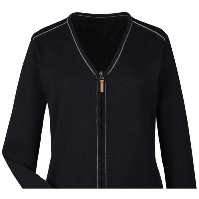 Devon & Jones Ladies' Manchester Fully-Fashioned Full-Zip Cardigan Sweater 5
