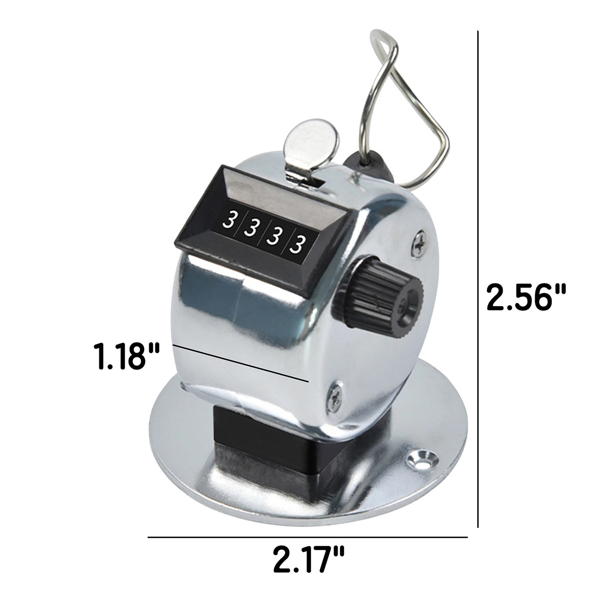 4 Digits Number Metal Clicker Golf Hand Tally Click Counter 5