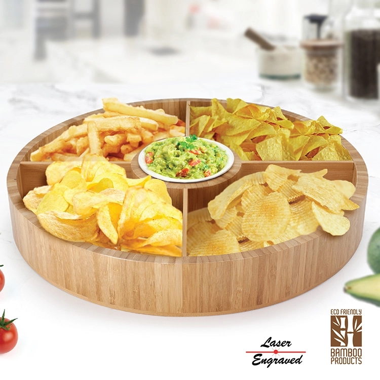LARGE 2-PC BAMBOO SERVING TRAY 1