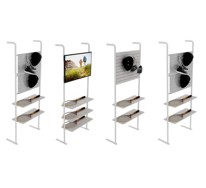 20ft Backlit Trade Show Display – LED Lightbox Backwall with Shelving 3