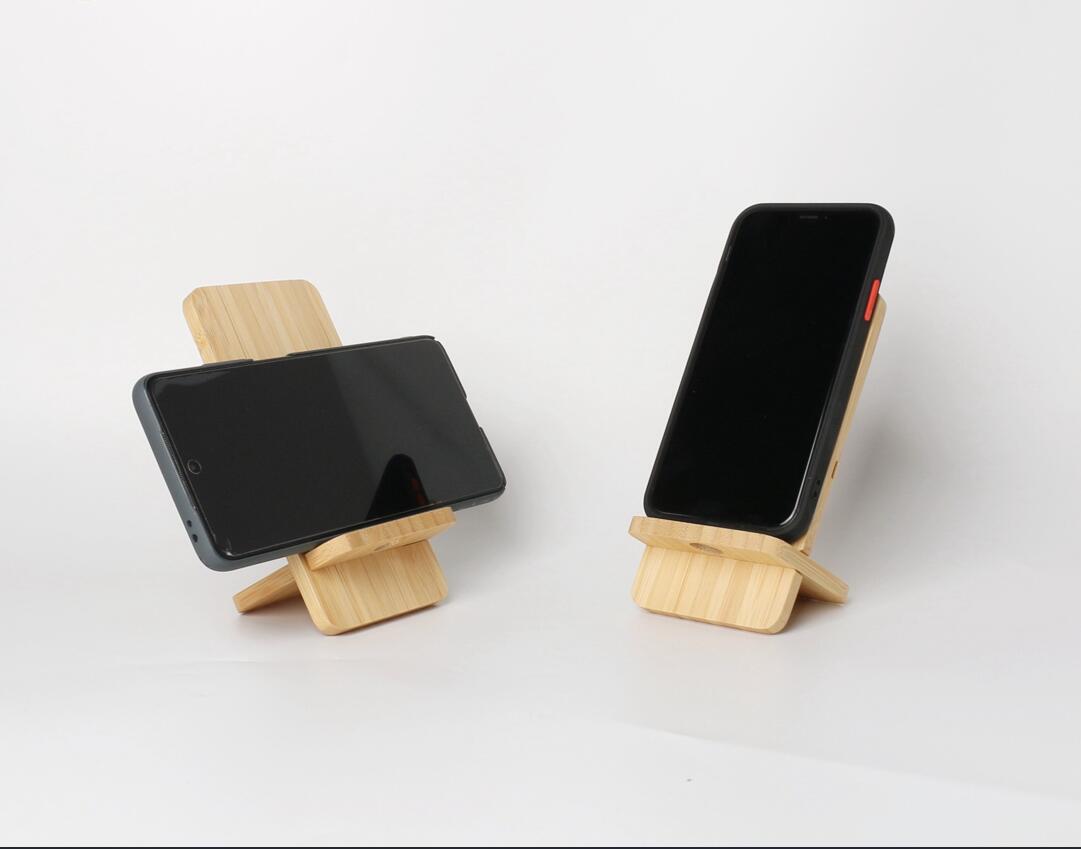 Bamboo Phone Stand w/ Wireless Charger 3