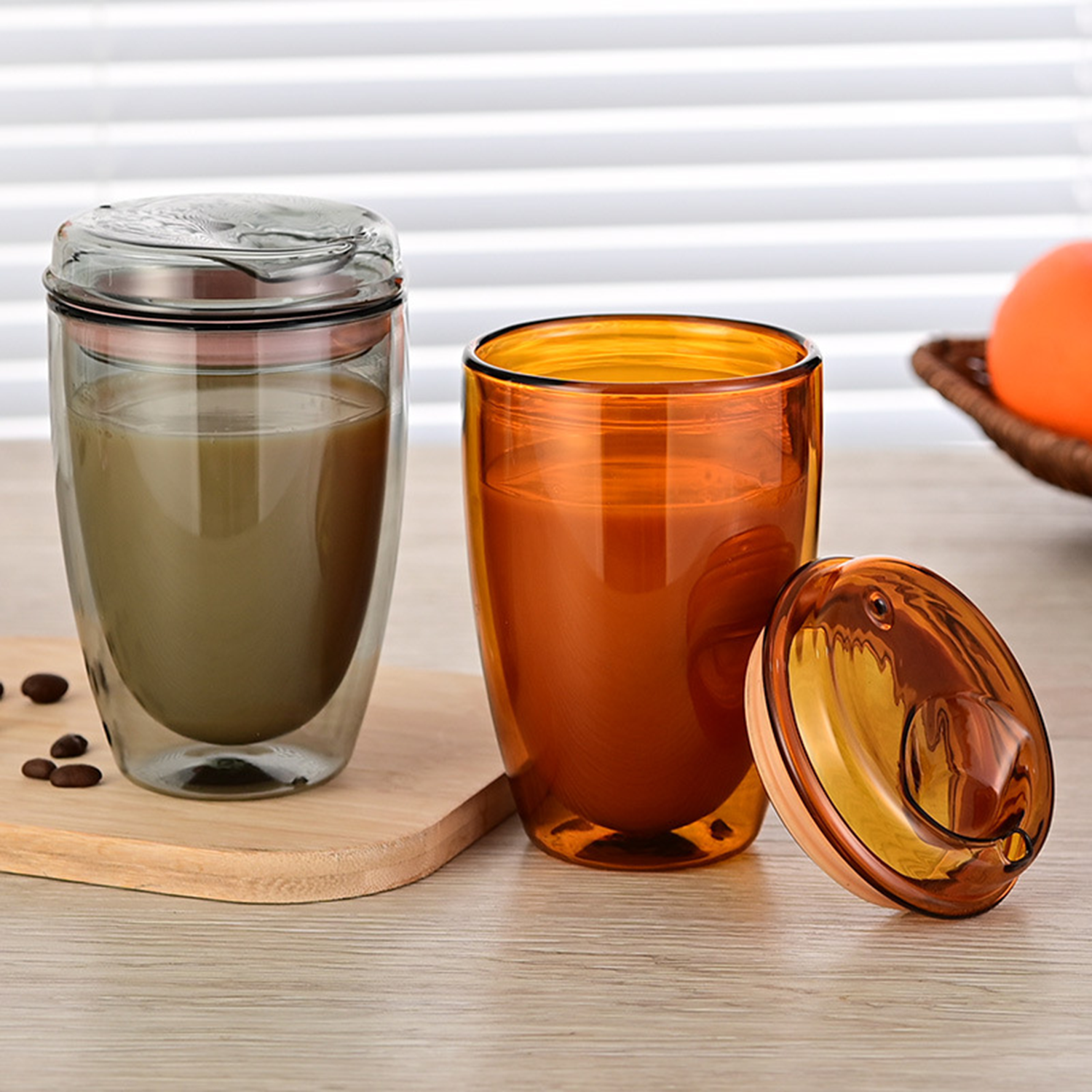 13Oz Double Wall Coffee Glass Cup 3
