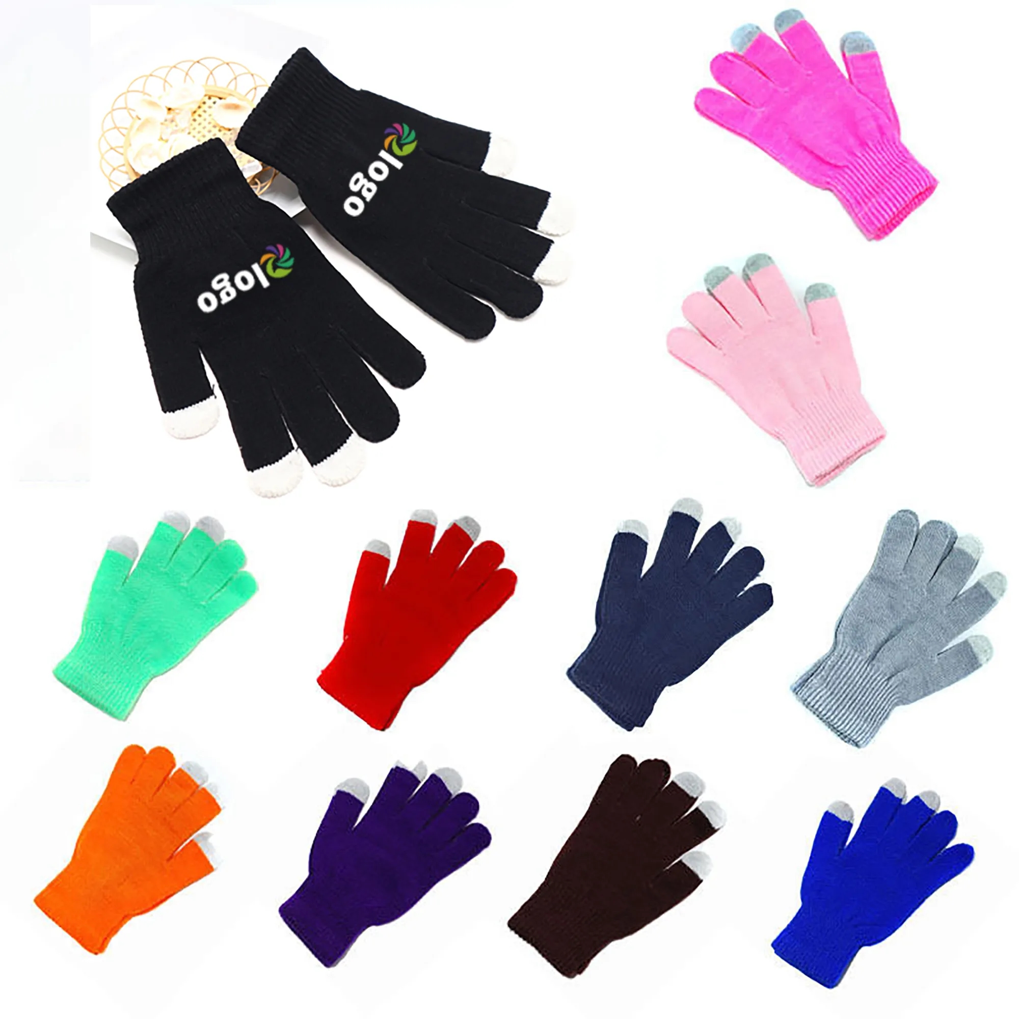 Unisex Touchscreen Winter Knit Gloves MOQ 50 Pairs 5