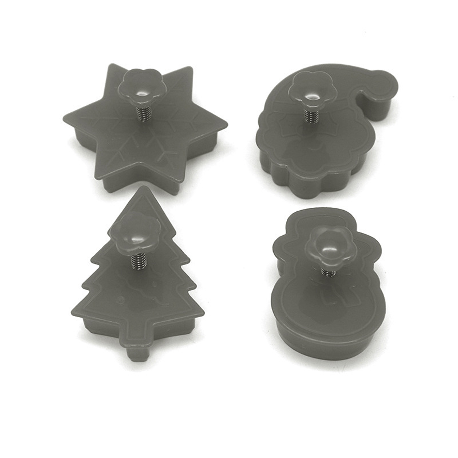 4Pcs Plastic Christmas Cookie Cutter Set 6
