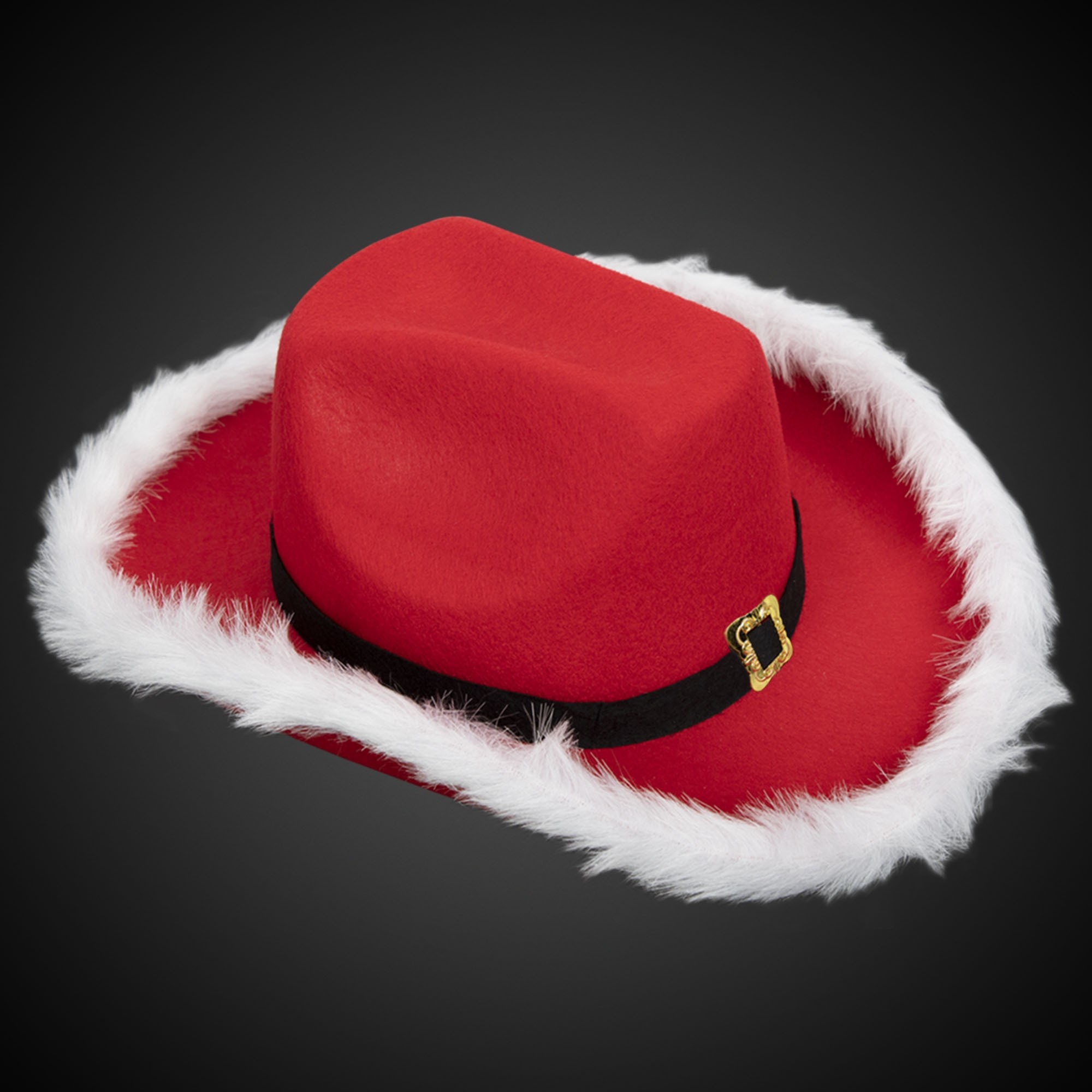 Santa Cowboy Hat w/ White Trim 3