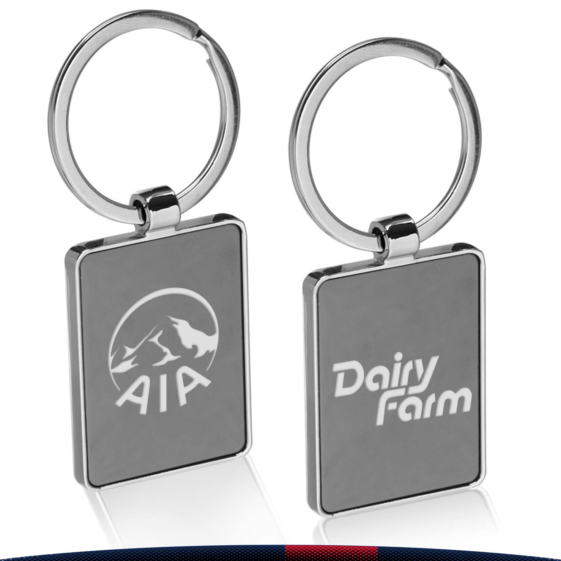 Croi Rectangular Metal Keychains 4