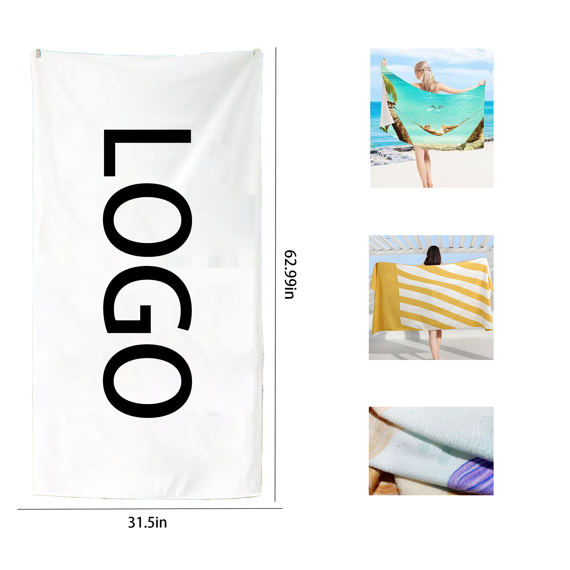 Ultra-Absorbent Lightweight Beach Pool Towel 2