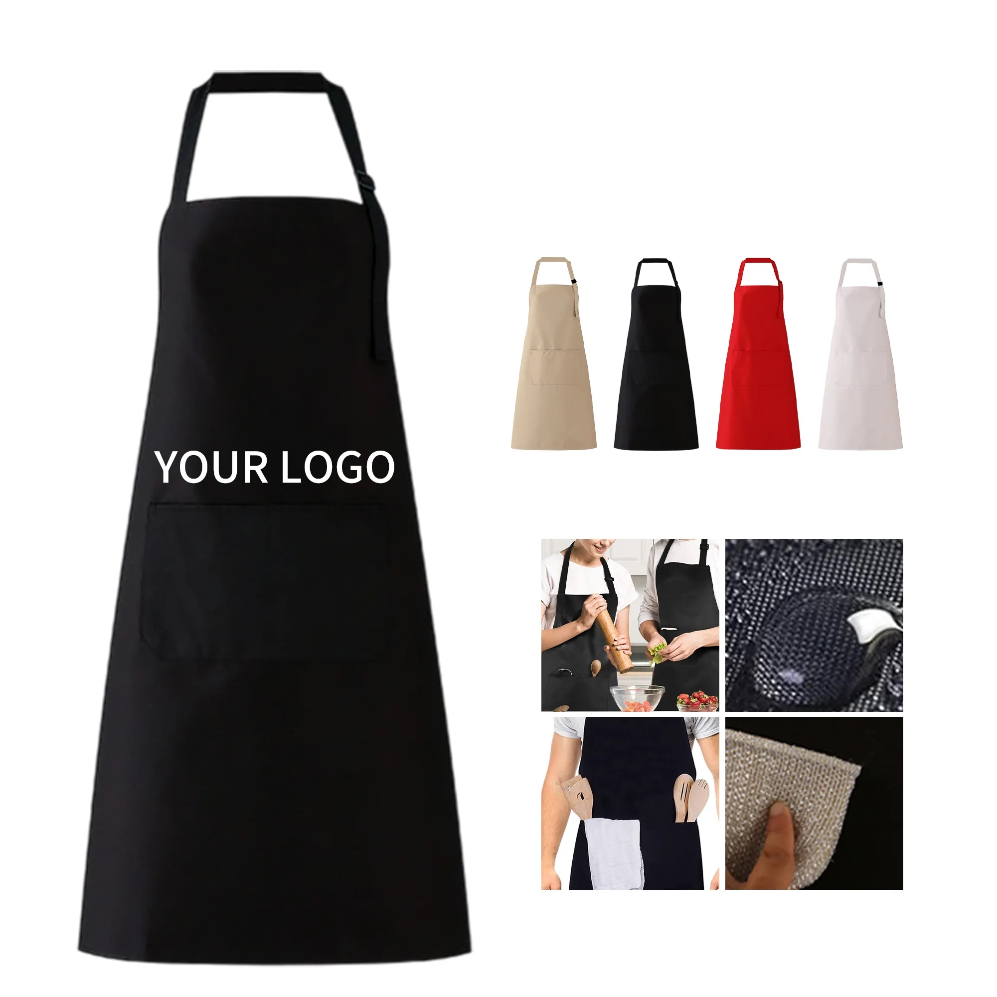 Adjustable Polyester Apron with Pockets 2