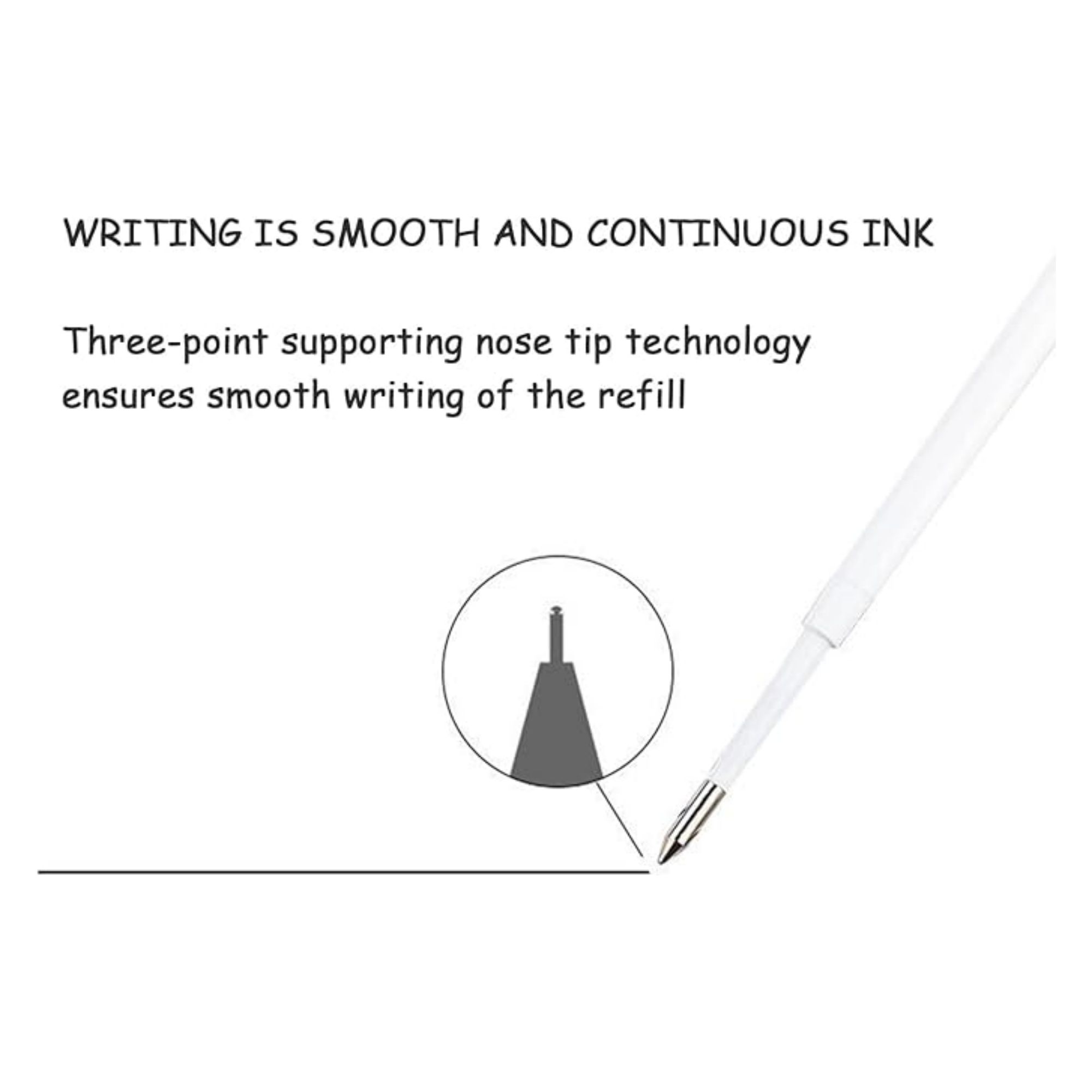 20 Pieces Ballpoint Pen Refills Black Ink 3