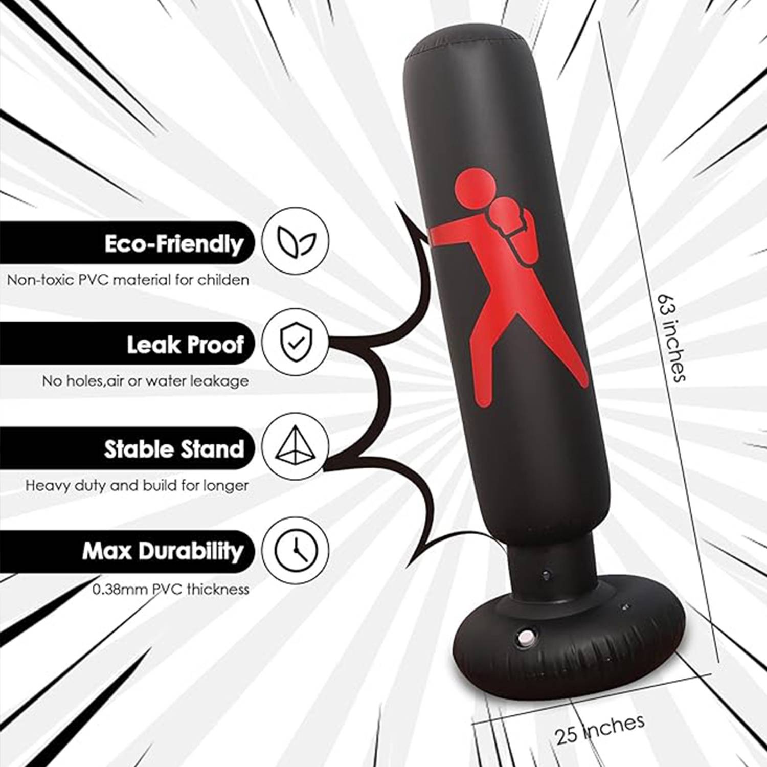 Custom Inflatable Standing Punch Bag Tumbler Boy 4