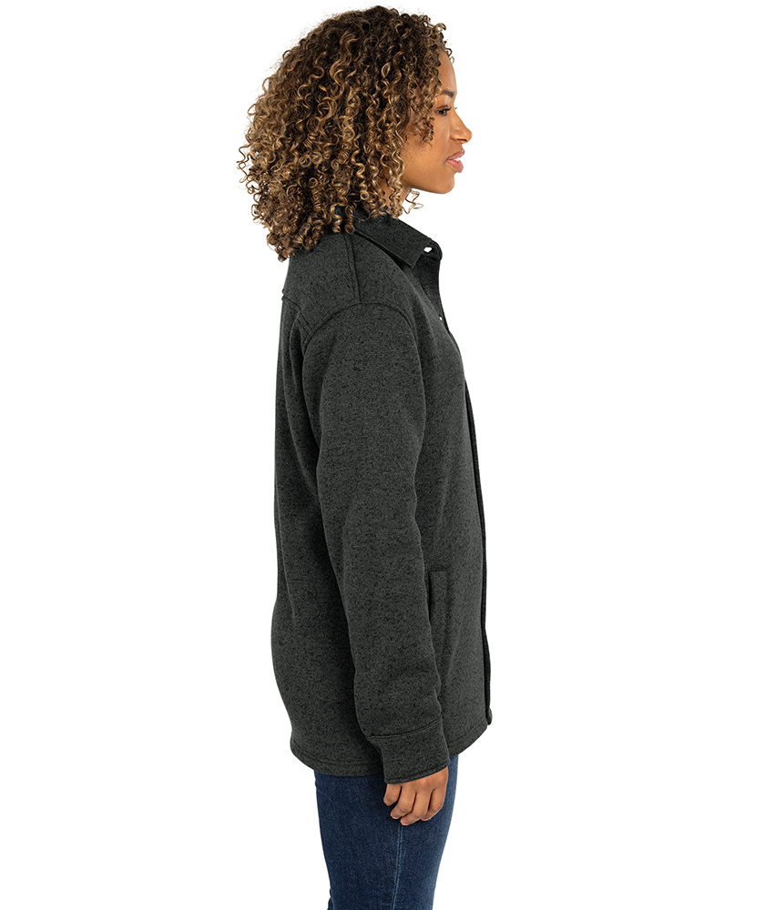 Heathered Fleece Snap Shacket