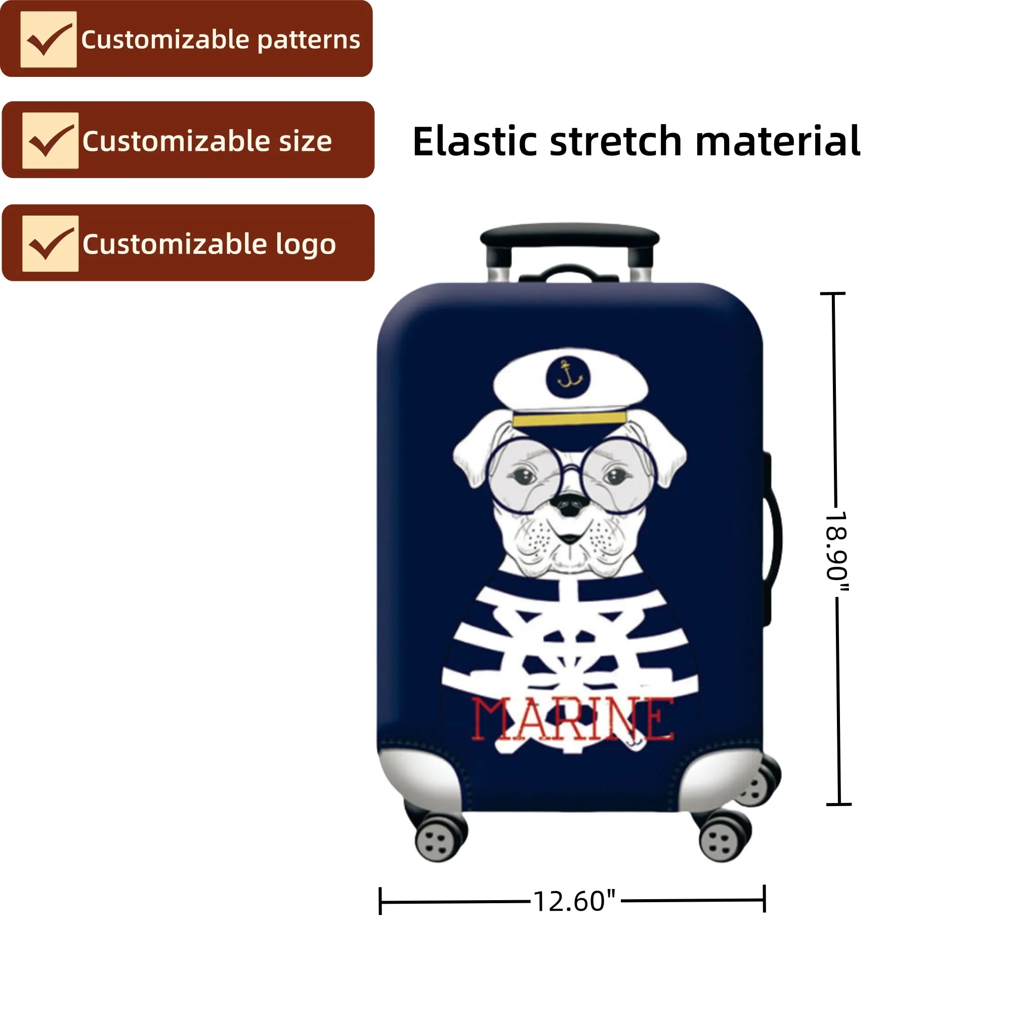 Elastic Luggage Cover Customizable Patterns&Size Travel Must 3