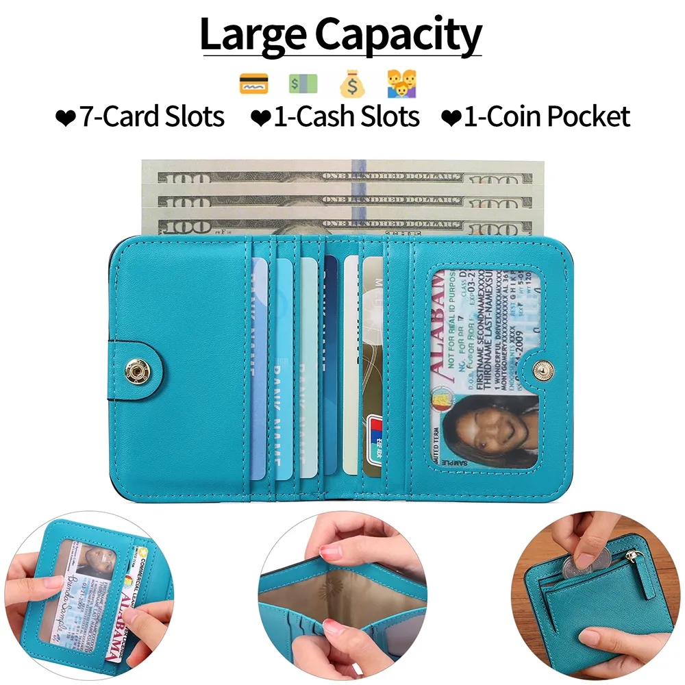 Rfid Blocking Compact Leather Pocket Wallet 3