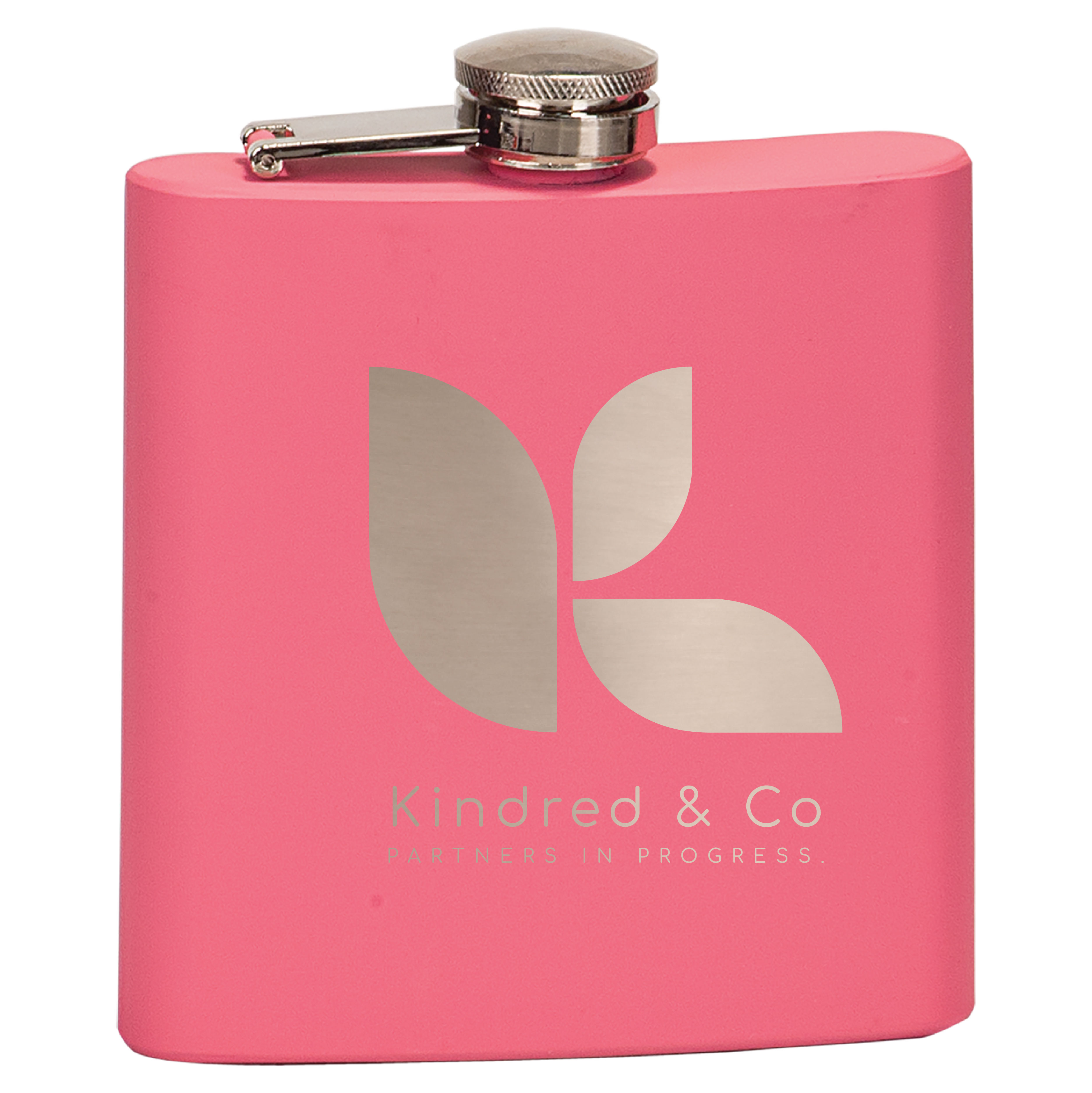 6 oz. Matte Pink Stainless Steel Flask