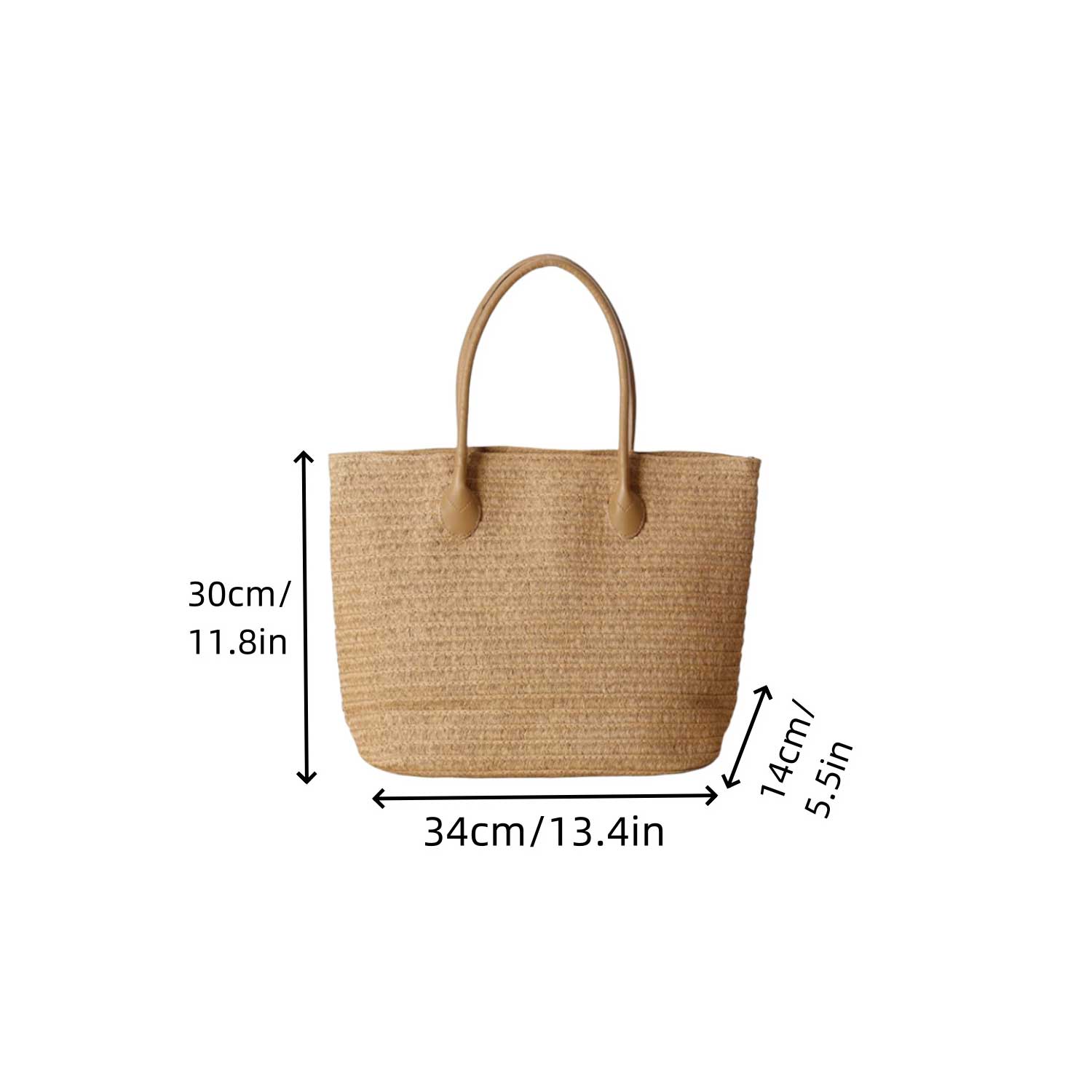Boho Straw Shoulder Bag - Large Beach Tote 3