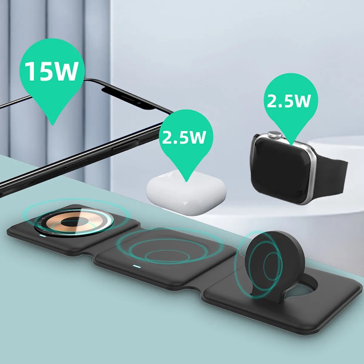 3-in-1 Magnetic Folding Wireless Charger 2