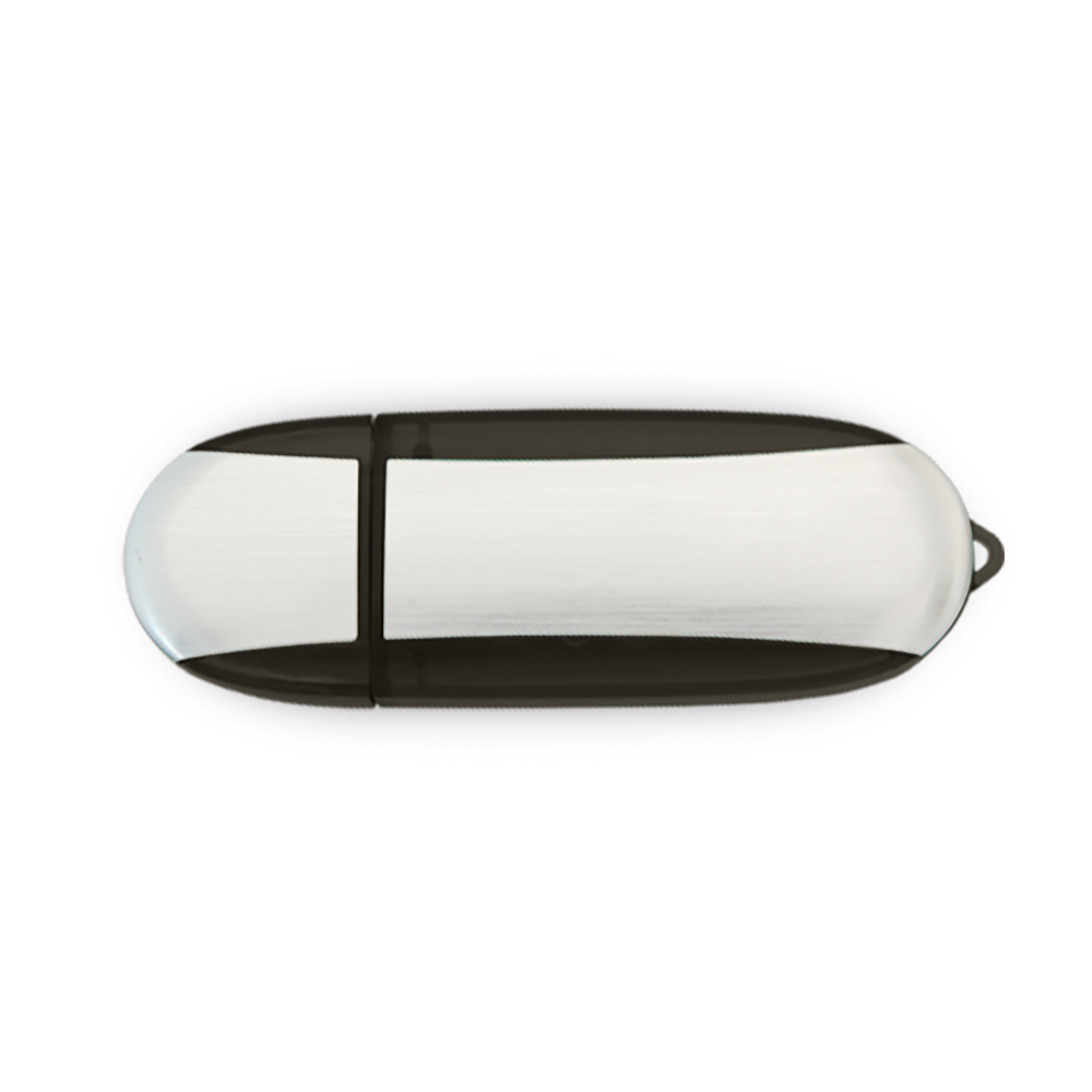 Lemont Brushed Aluminum Oval USB Flash Drive 4