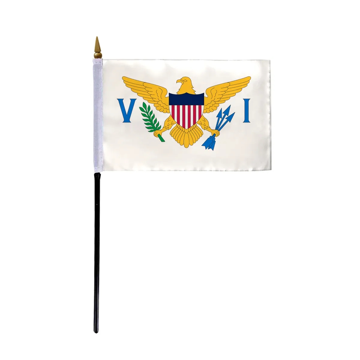4"x6" & 12"x18'' Virgin Island ePoly Printed Stick Flags 2