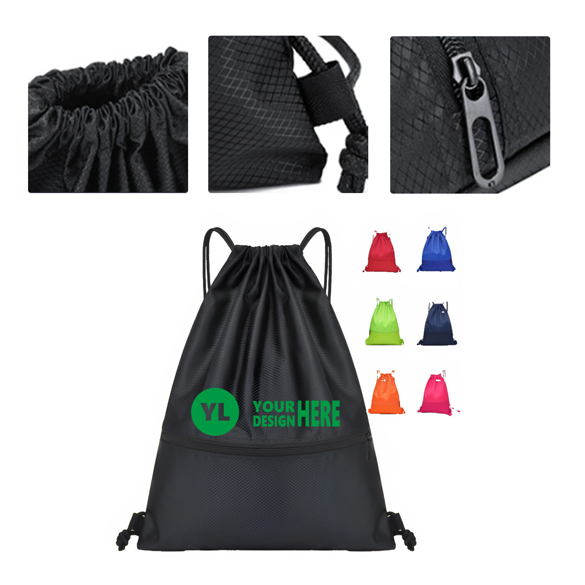MOQ50 Personalized Drawstring Backpack For Sports & Travel 2