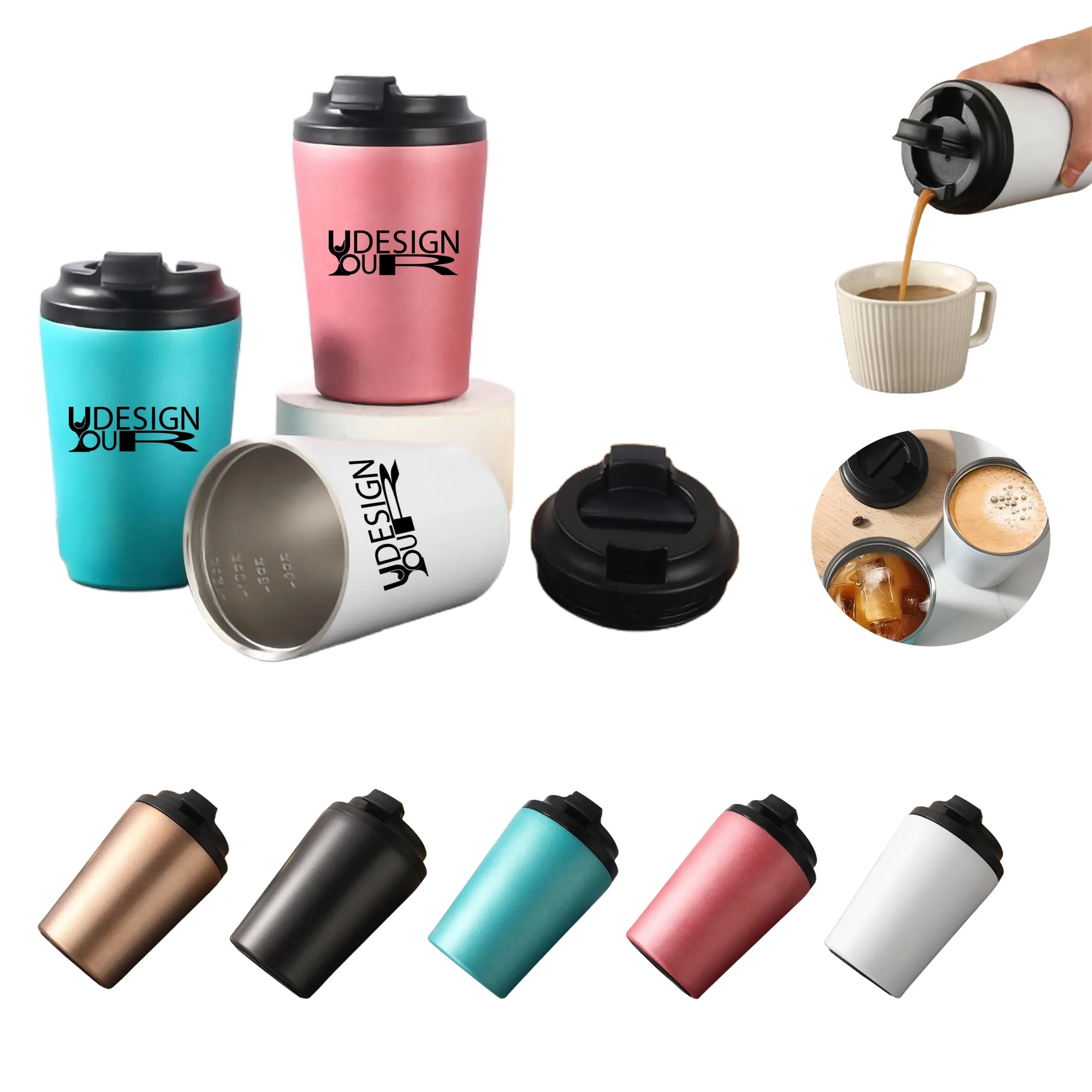 12.8 oz. Stainless Steel Tumbler Travel Coffee Mug MOQ50 6