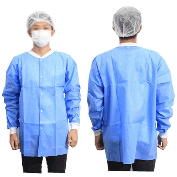 Short Disposable SMS Nonwoven Lab Coat 1