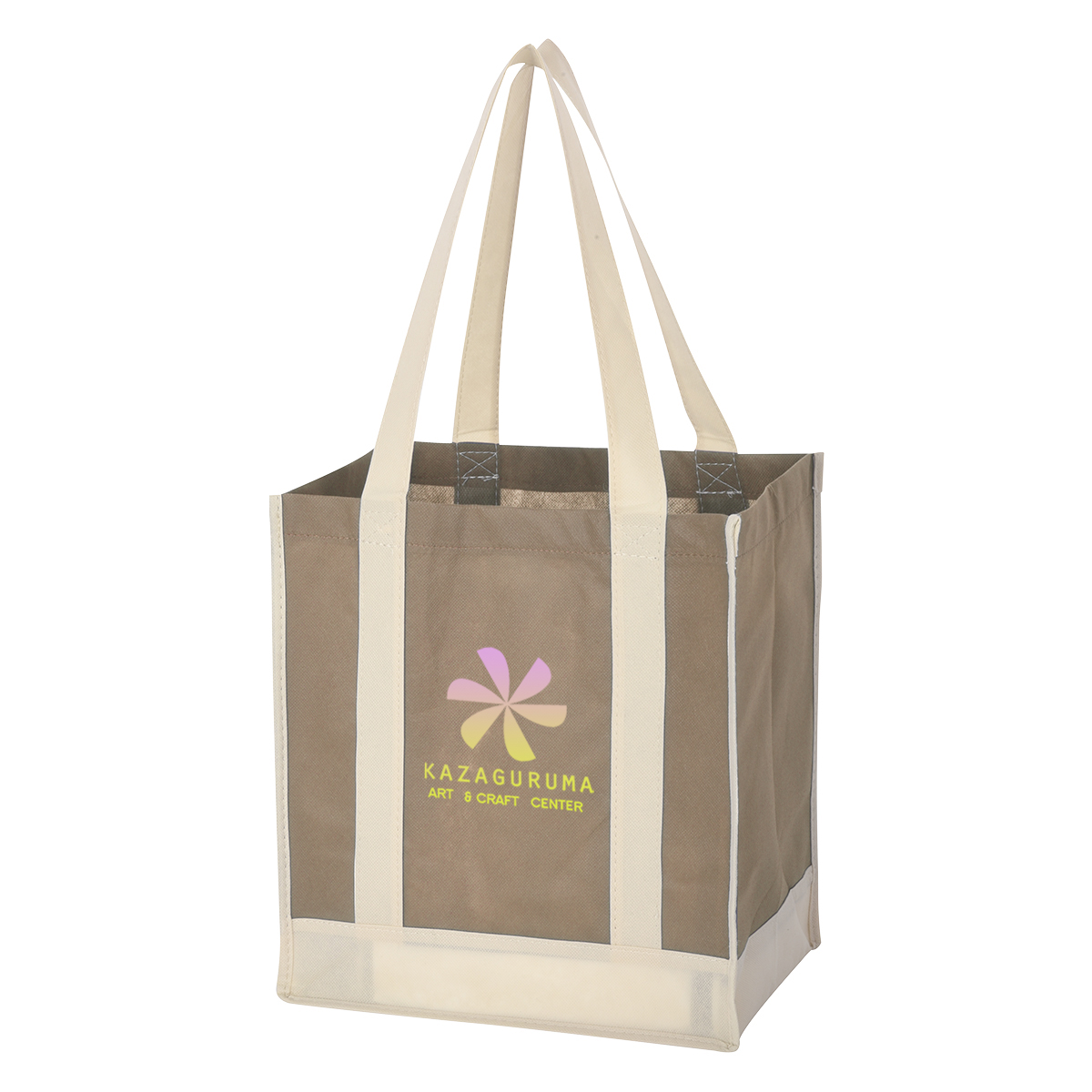 Non-Woven Two-Tone Shopper Tote Bag 8