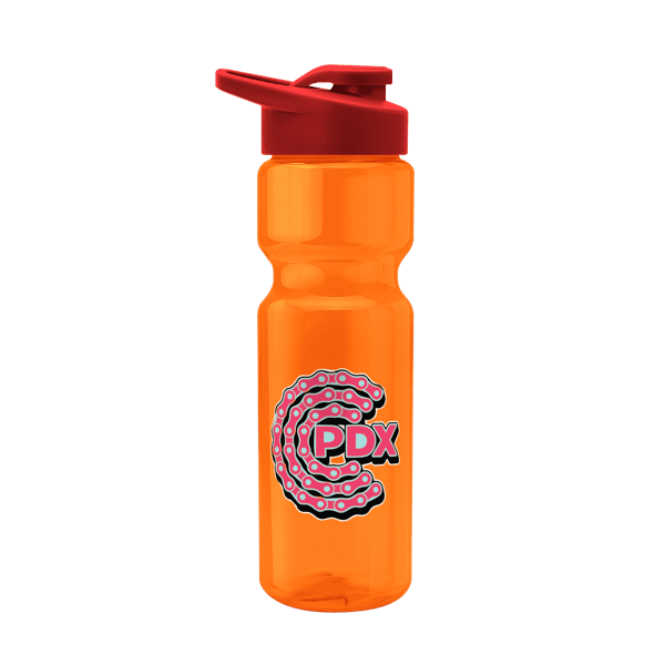 Blazer 28oz Transparent Bike Bottle w/Drink-thru Lid 1749