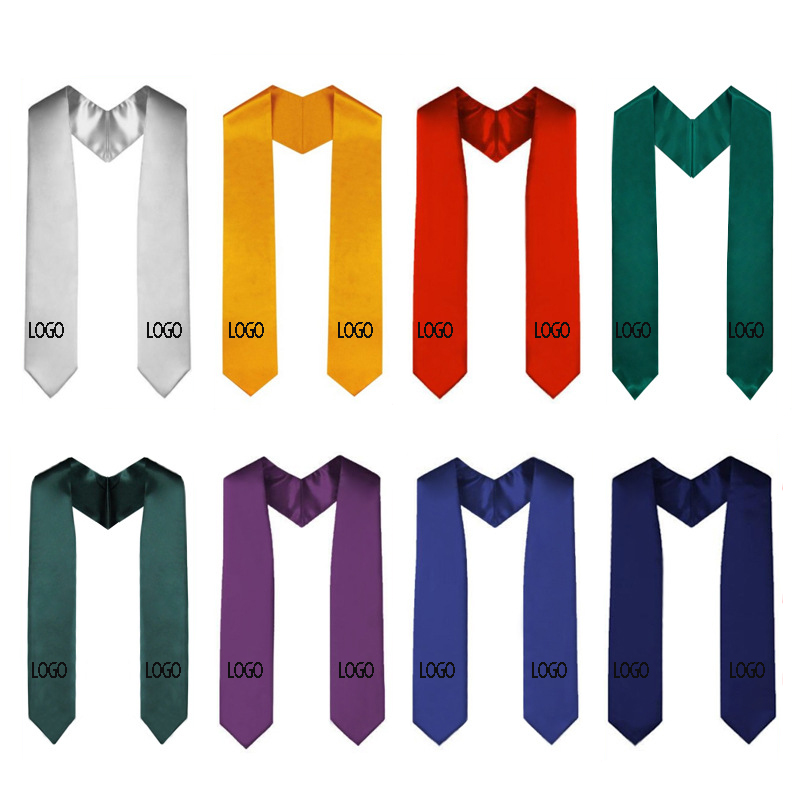 Graduation Unisex Plain Graduation Stole Academic Commencements Sash 50"x4.71" 6