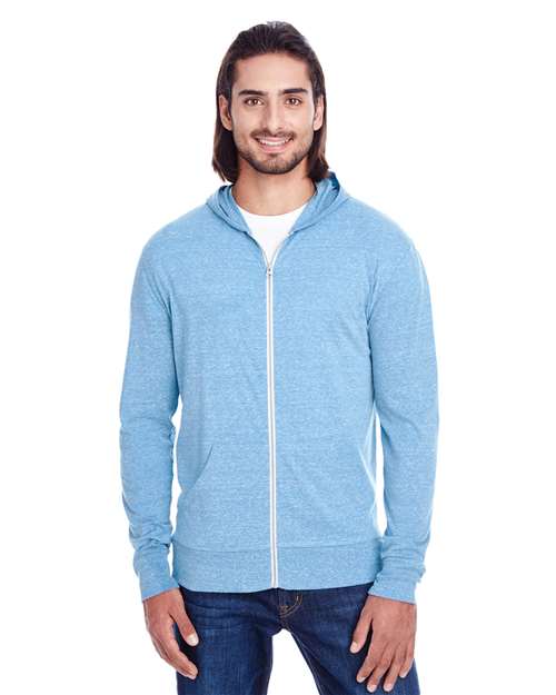 Unisex Triblend Full-Zip Lightweight Hooded Sweatshirt - 302Z 17