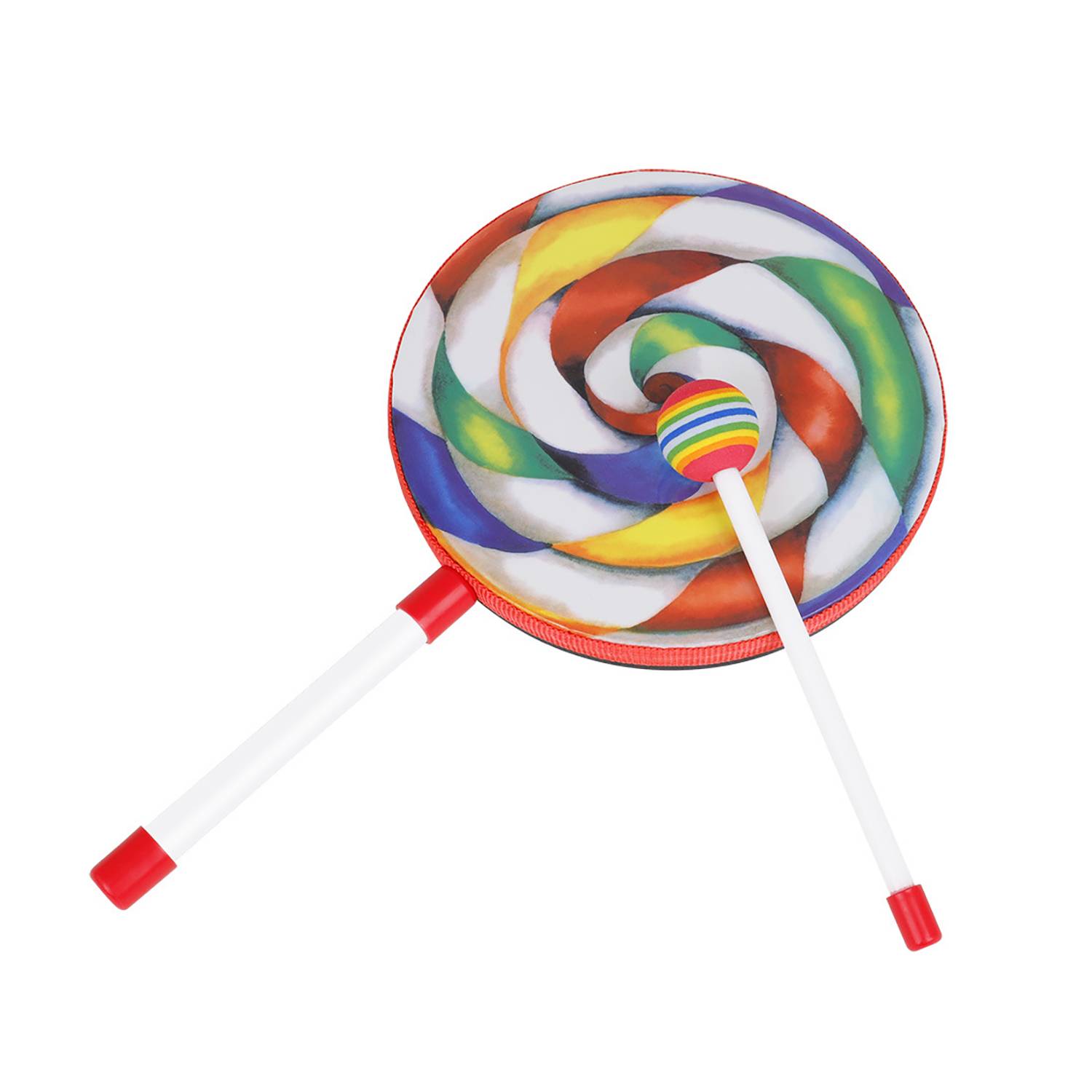 Kids Plastic Music Hand Drum Toy w/ Lollipop Design 2