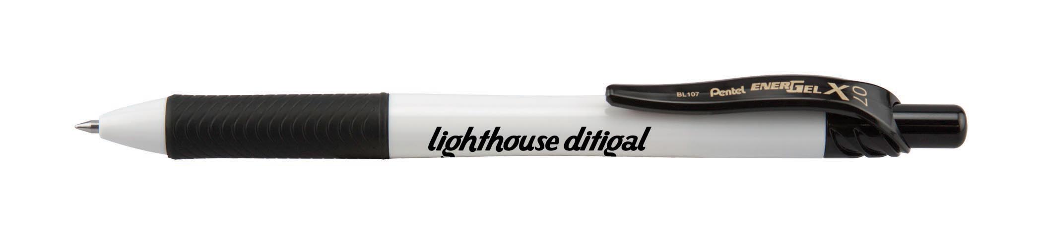 EnerGel-X® White Barrel Retractable Gel Ink Pen - Full Color 2