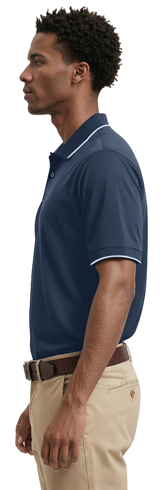 Men's Striped Trim Value Wicking Polo 33