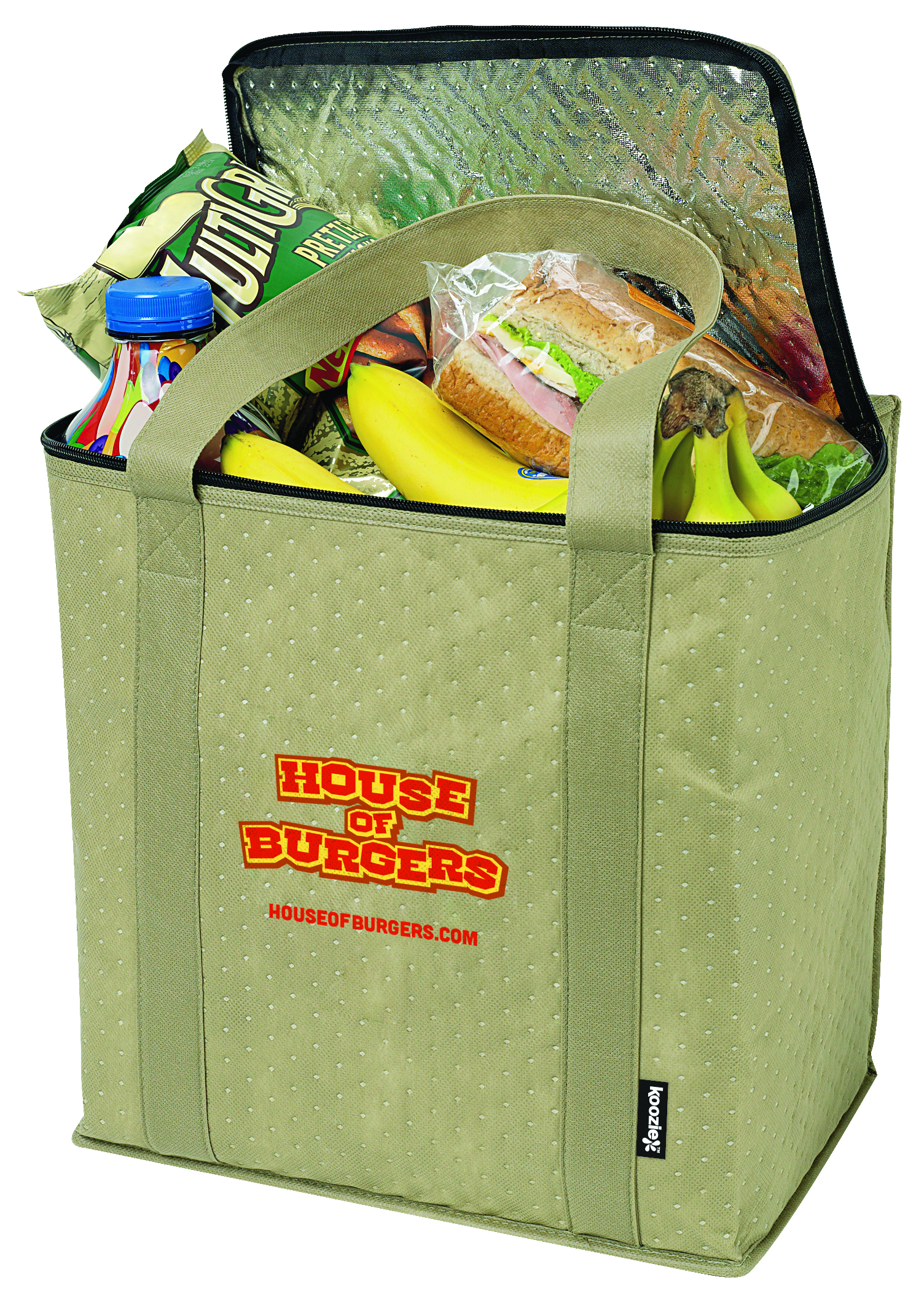 Zippered Insulated Grocery Tote