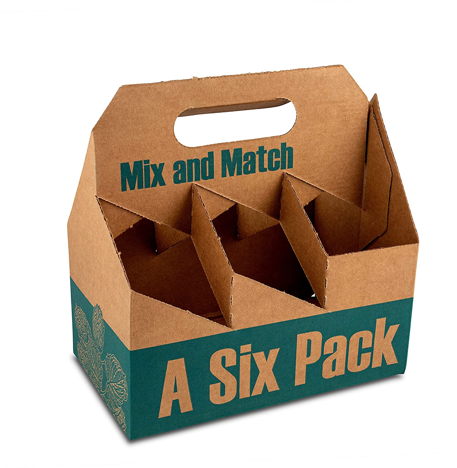 6 Bottle Cardboard Holder with Handle for Beer Drinks 4